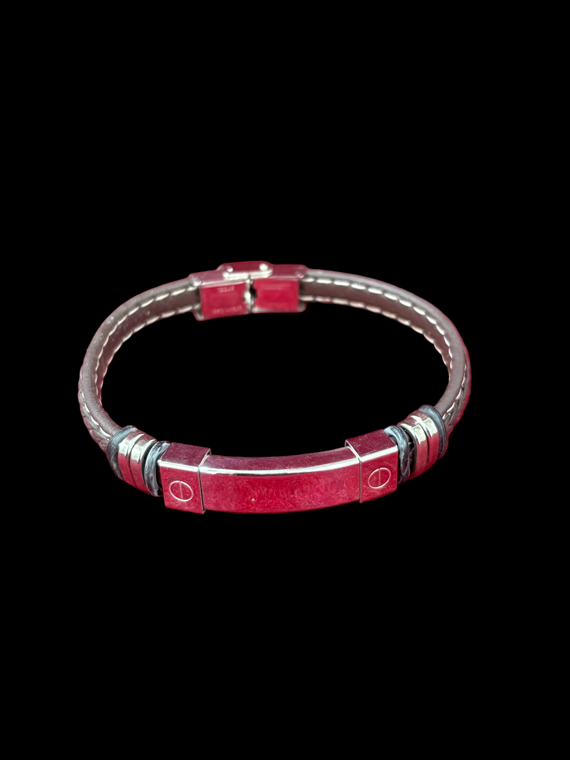 Men’s Stainless Steel & Leather Bracelet