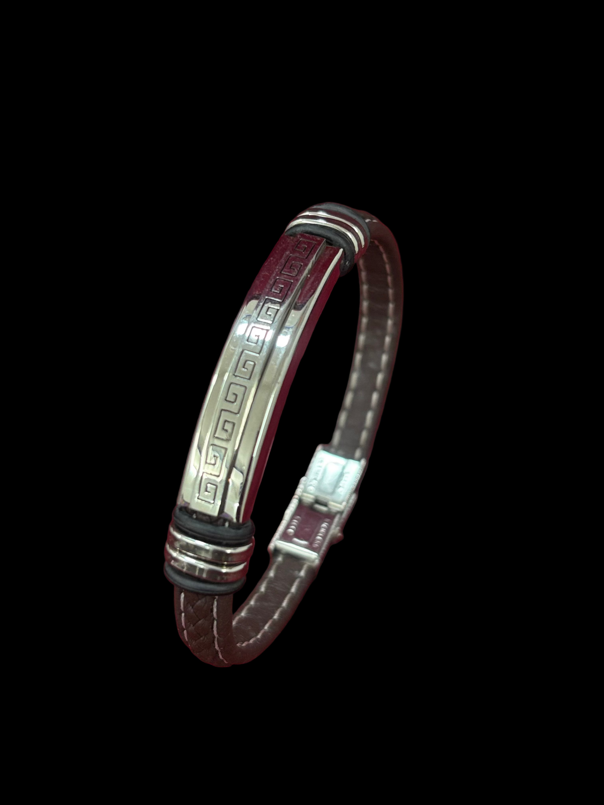 Men’s Stainless Steel & Leather Bracelet