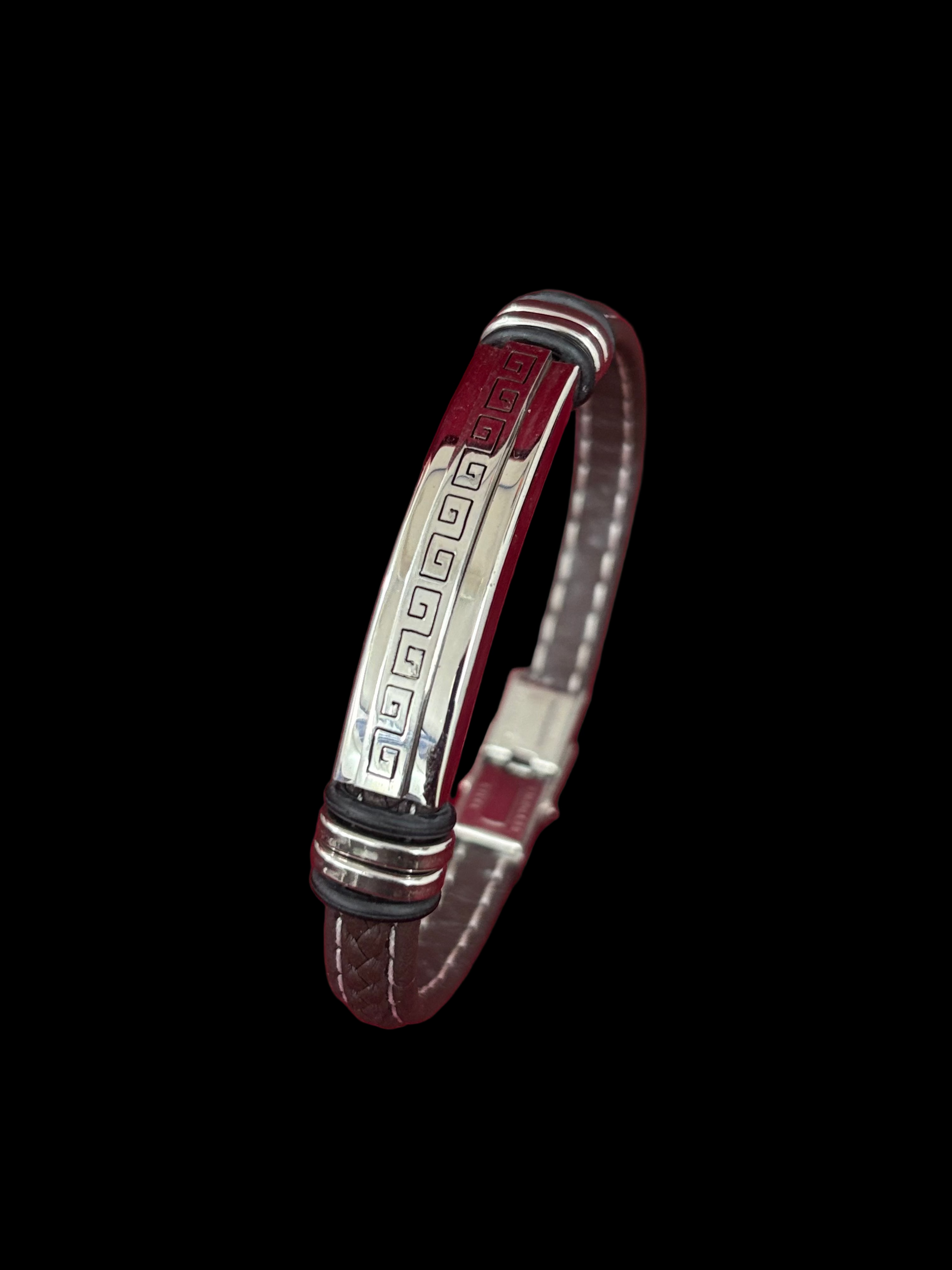 Men’s Stainless Steel & Leather Bracelet