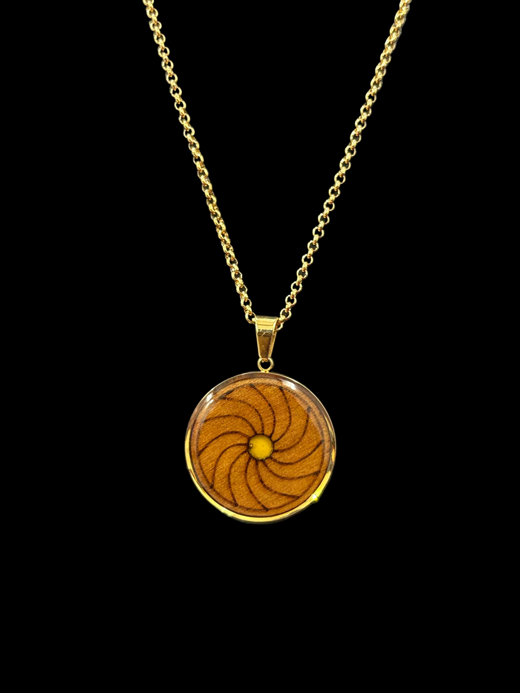 Men’s Wood-Style Stainless Steel Pendant