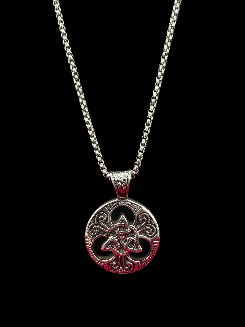 Bold Stainless Steel Shield Pendant Chain for Men