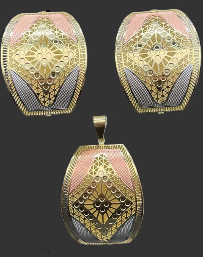 Dubai Style Multicolor Geometric Pendant Set