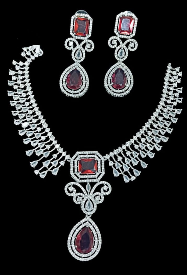 Ruby Red Diamond Necklace Se