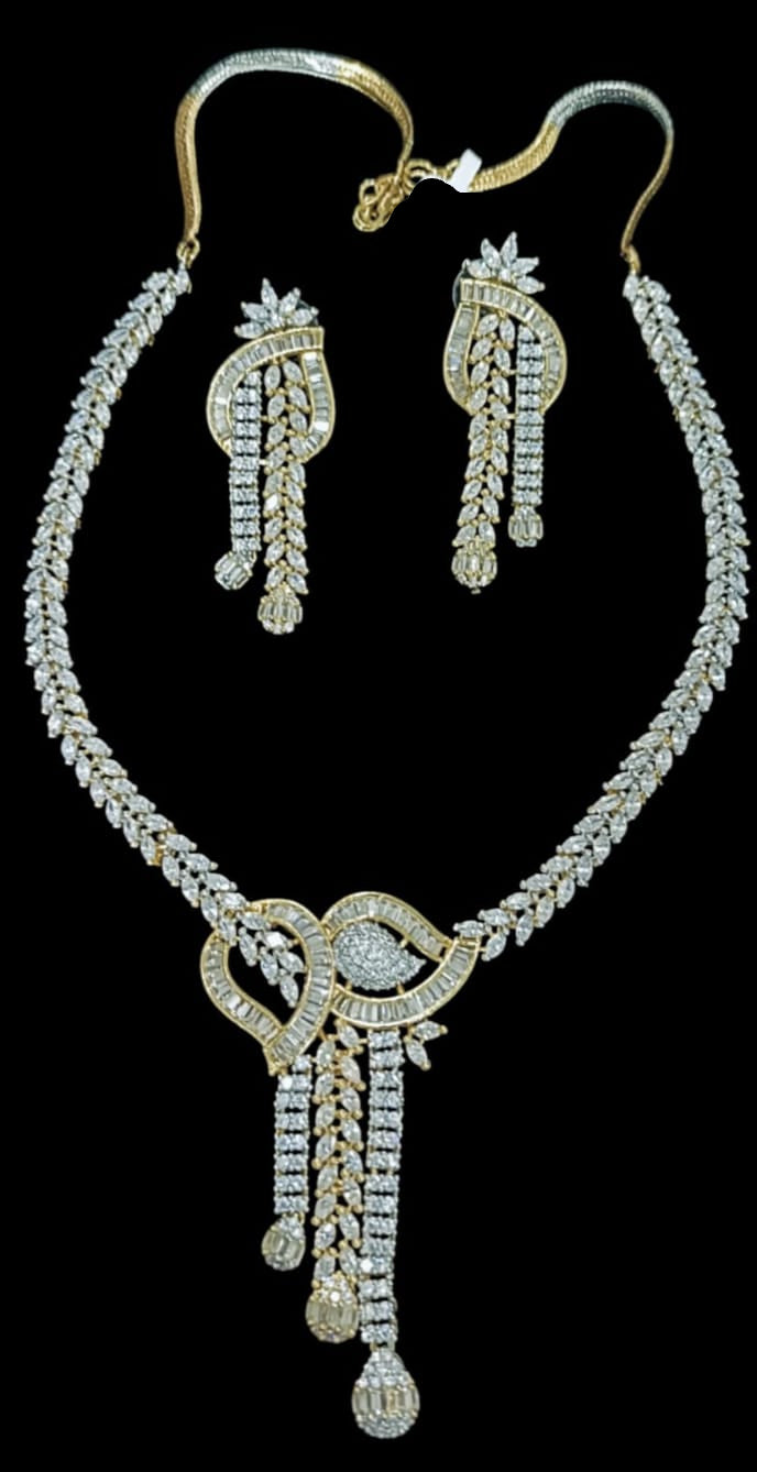 Diamond Tassel Necklace Set