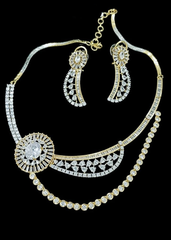 Sunburst Diamond Necklace Set