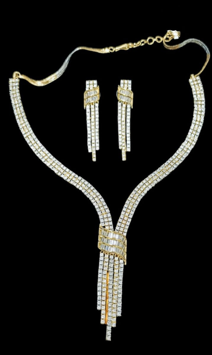 Luxe Diamond Cascade Necklace Set