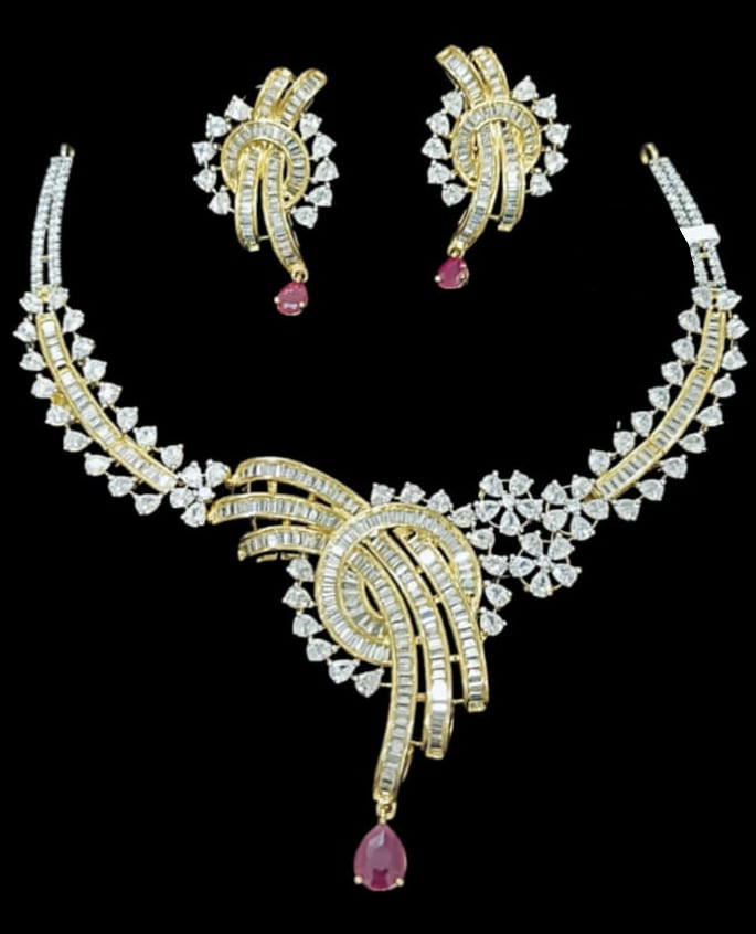 Ruby & Diamond Designer Necklace Set