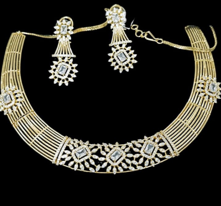 Designer Gold Choker Necklace Set