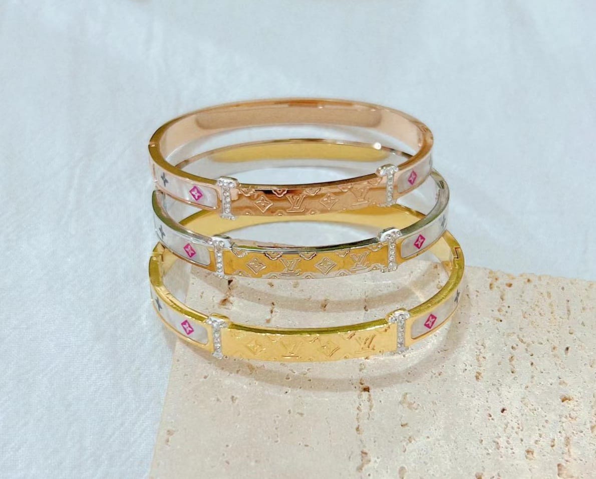 Engraved Monogram Stainless Steel Bracelet