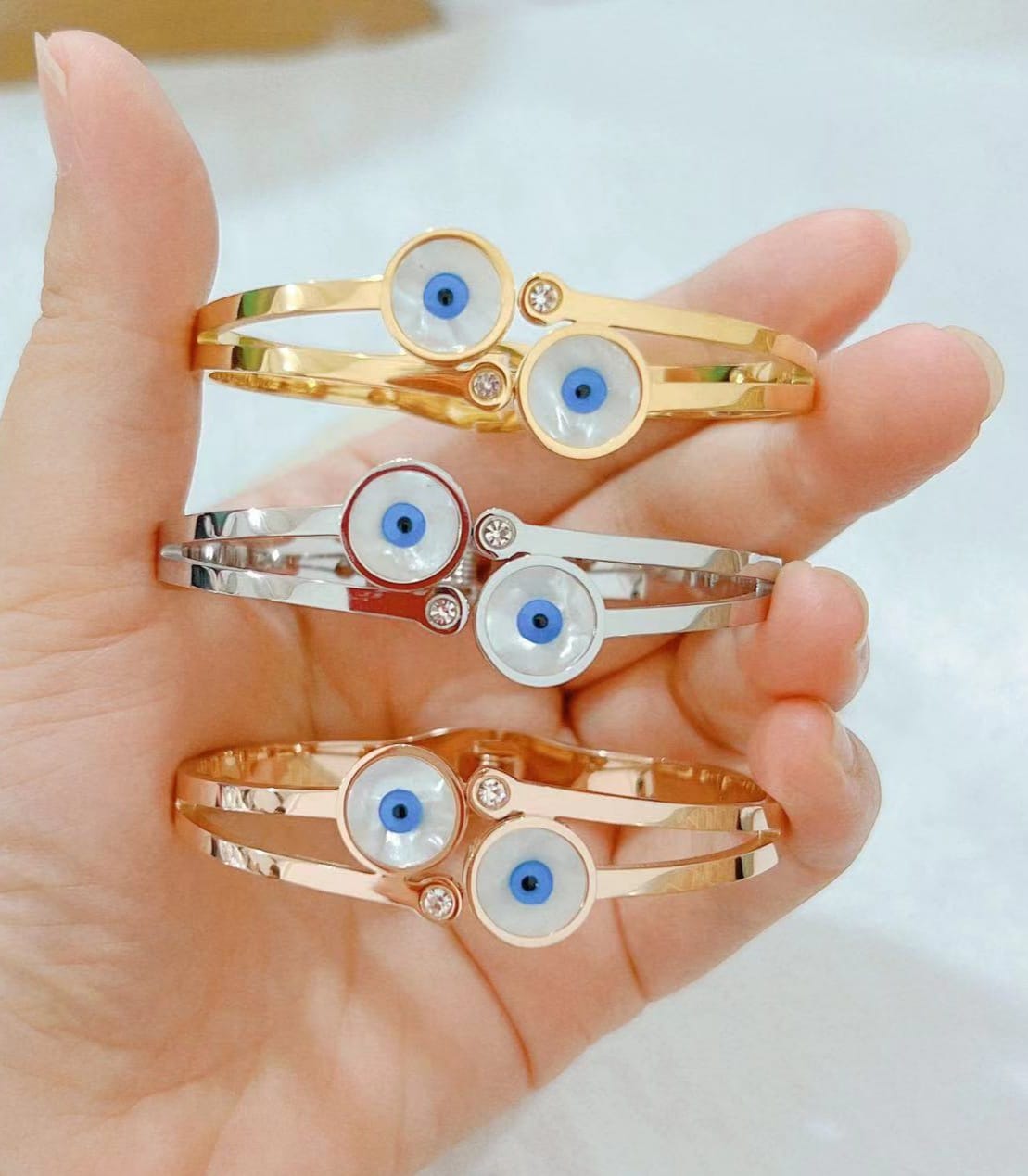 Protective Evil Eye Stainless Steel Bracelet