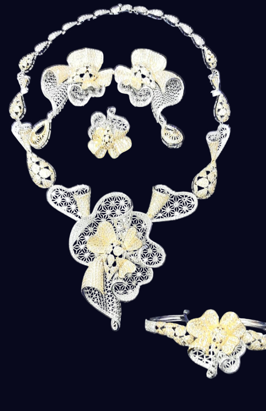 Floral Diamond Necklace Set