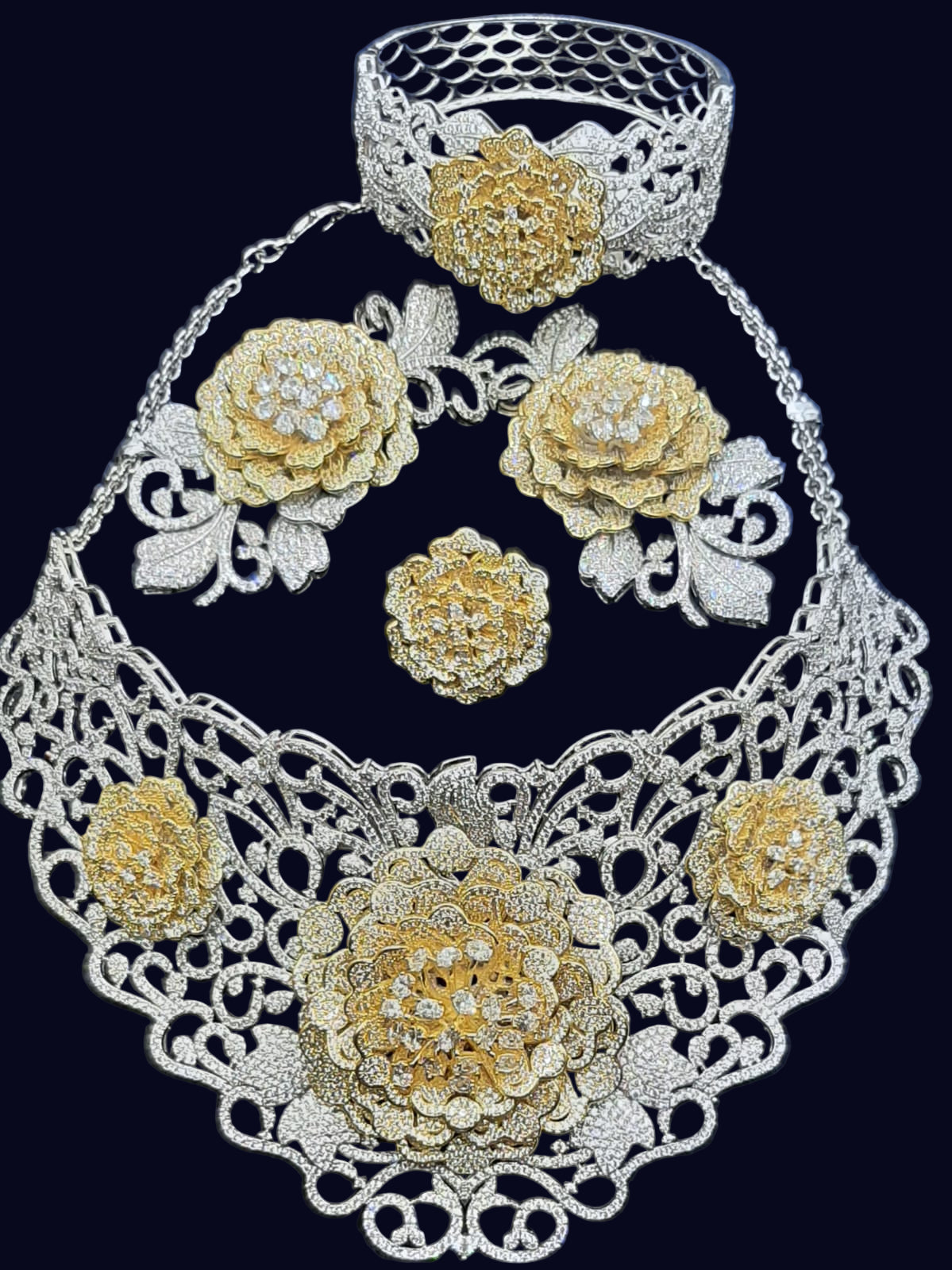 Floral Majesty Diamond Necklace Set