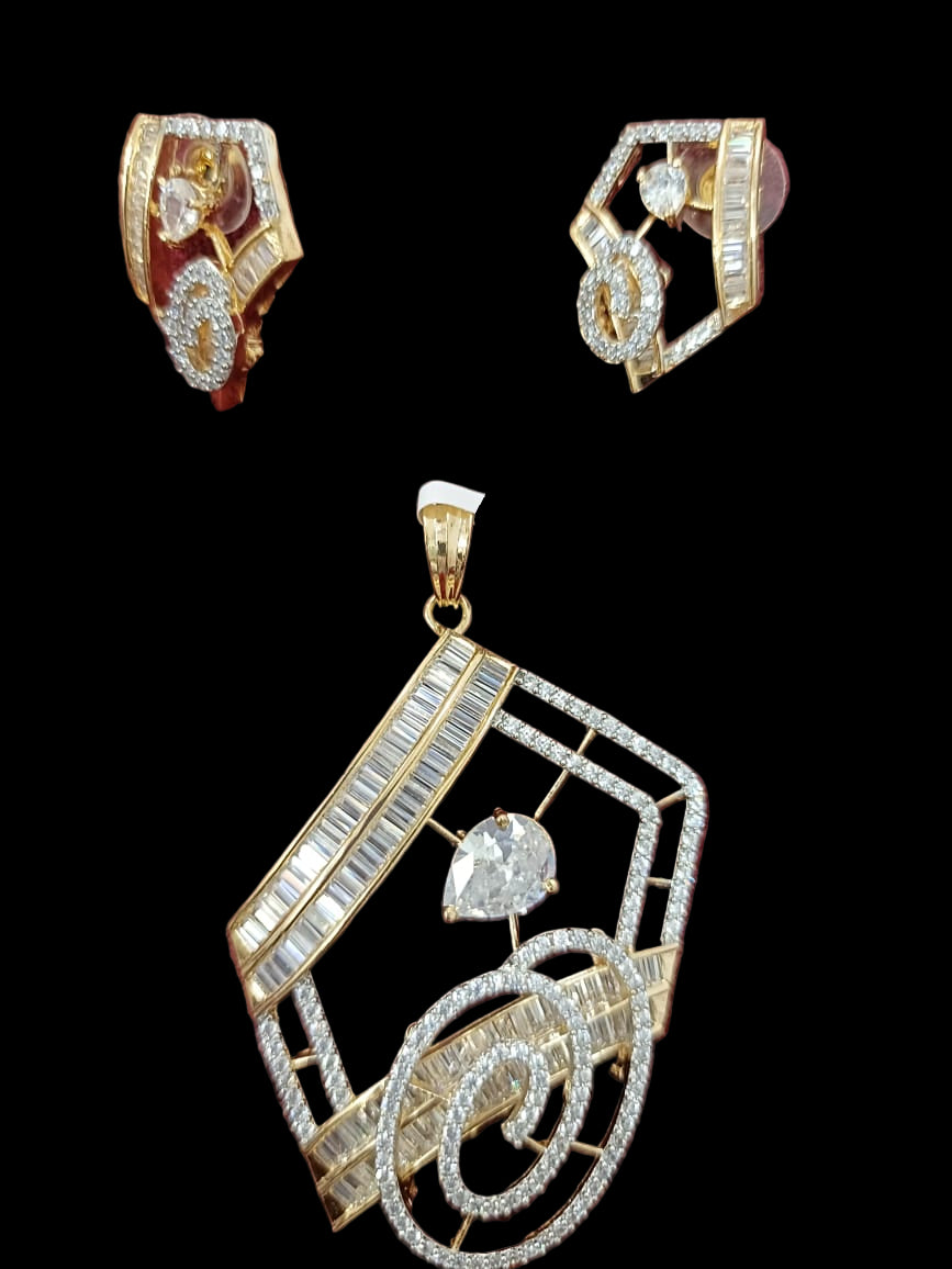 Abstract Spiral Pendant Set