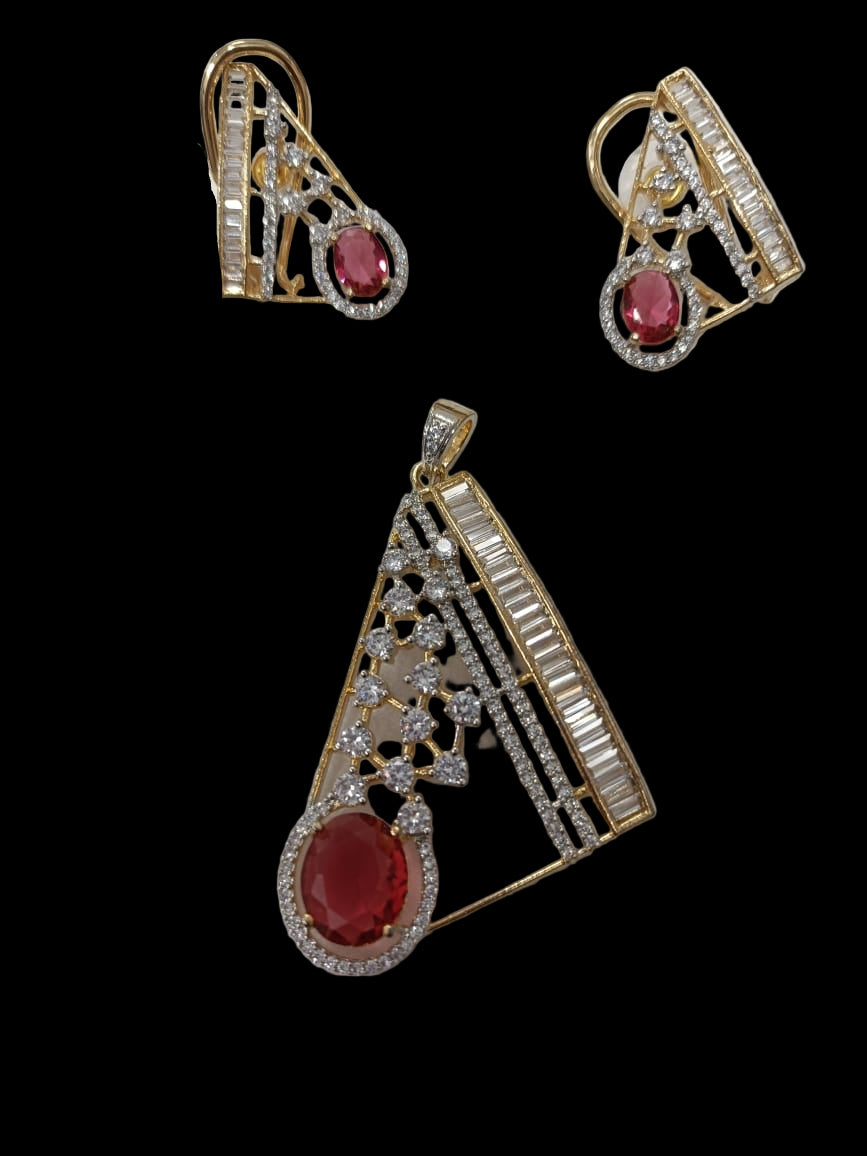 Ruby Elegant Pendant Set