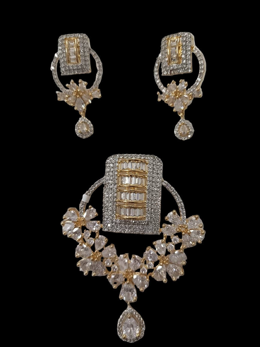 Luxury Radiant Halo Pendant Set